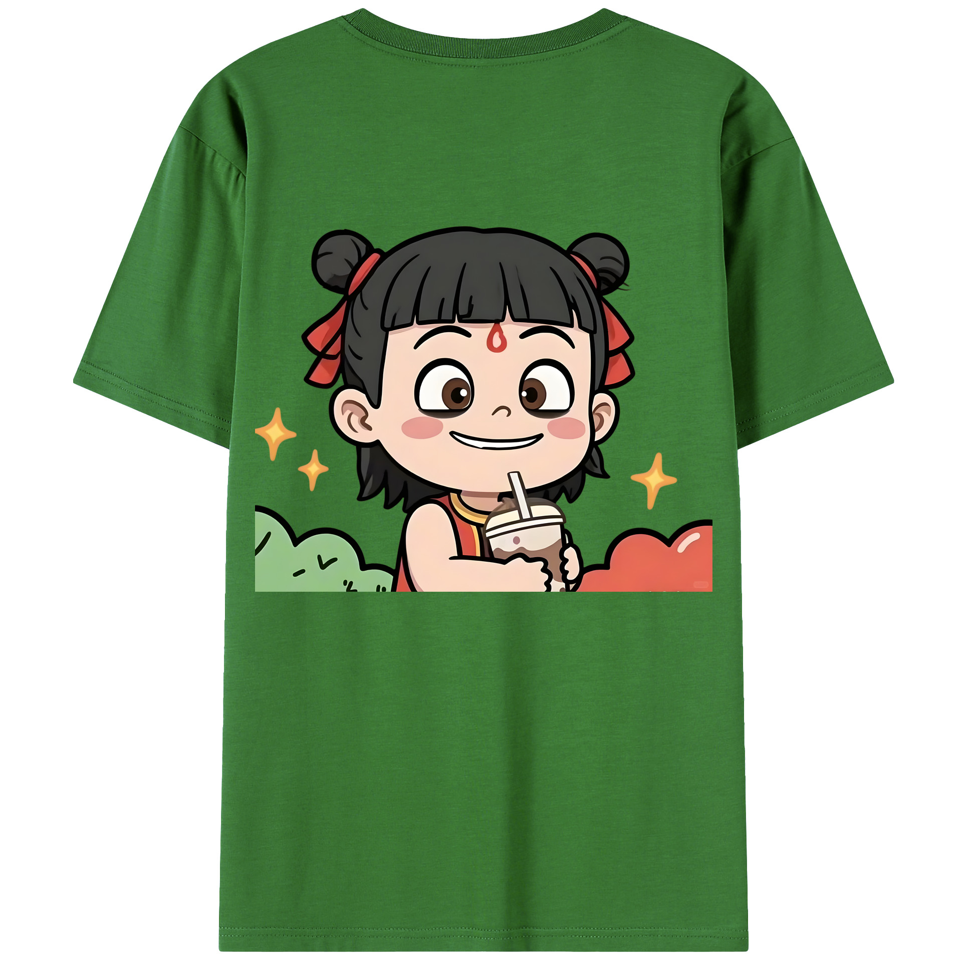 （画像用） Ne Zha 2 ナタ 魔童の大暴れ レディース半袖Tシャツ(バックプリント)